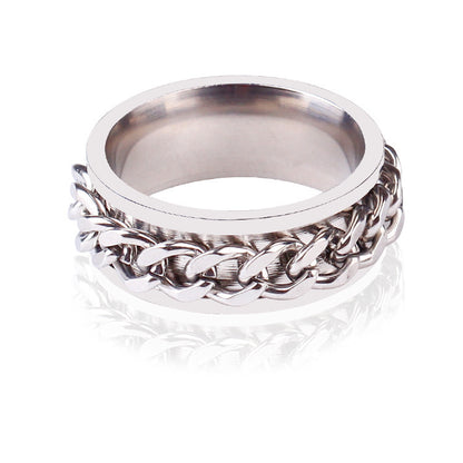 Cross-Border Tiktok-Style Stainless Steel Jewelry Ring for Women, Bottle Opener with Rotatable Stress-Relief Design, Niche Ring - image 3