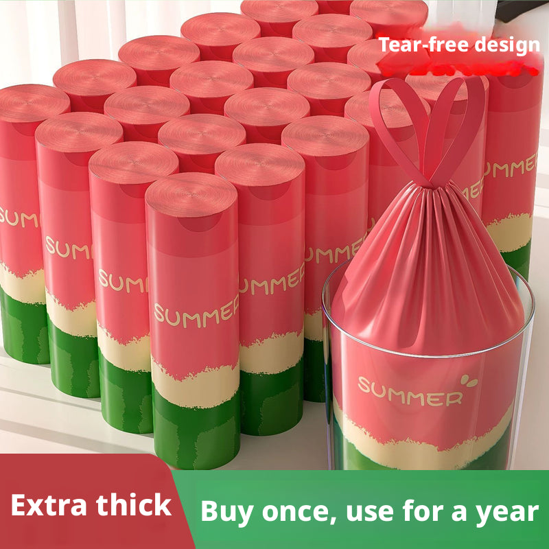 Tear-free Drawstring Garbage Bag-watermelon Model-pink-pe-50