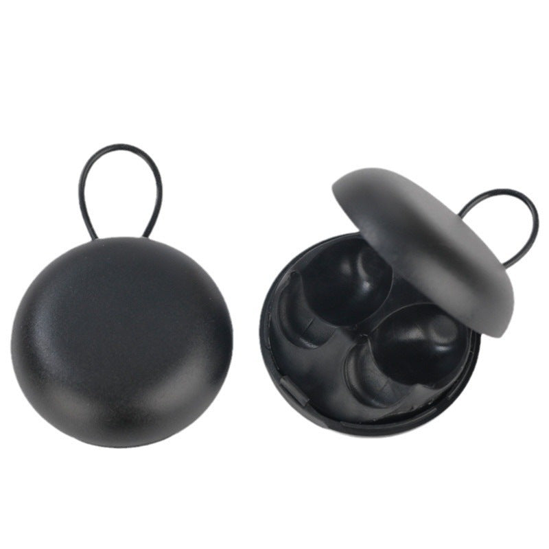 Oval Earplug Box, Small Round Box, Storage Box for Earplugs, Portable Mini Jewelry Storage Black Round Box - image 2