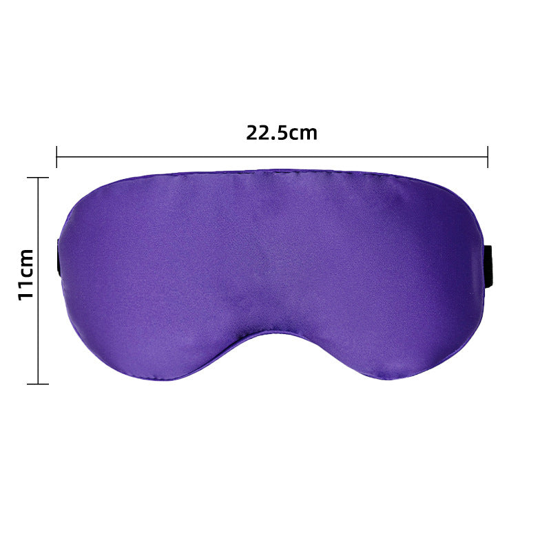 Lavarest Eye Pillow – purple satin sleep-mask style eye pillow with elastic strap, measuring 22.5 cm wide by 11 cm tall
