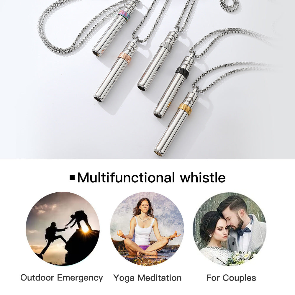 528 Hz Frequency Vedic Sound Stress-Relief Necklace, Rotating Meditation Anxiety-Relief Stainless Steel Jewelry, Sound Flute Music Pendant - image 3