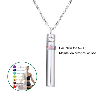 528 Hz Frequency Vedic Sound Stress-Relief Necklace, Rotating Meditation Anxiety-Relief Stainless Steel Jewelry, Sound Flute Music Pendant - image 4