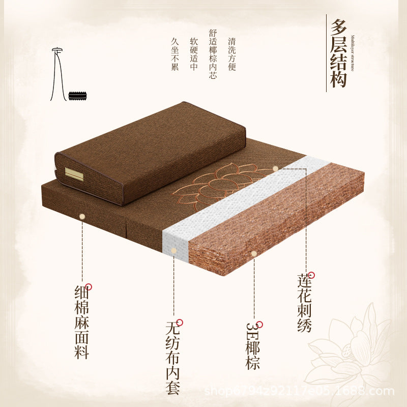 Meditation Cushion, Meditation Mat, Futon Kneeling and Worship Mat, Meditation and Worship Mat, Home Thickeneded Foldableing Fabric, Coconut Palm Meditation Mat - image 3