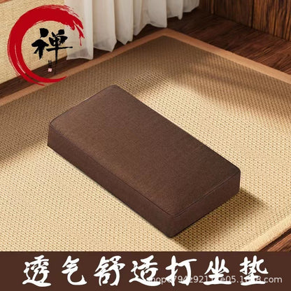 Hitting Cushion Meditation Cushion Small Cushion High Cushion for Sitting Meditation Home Sitting Cushion Coconut Brown Fabric Zen Cushion for Buddha Worshiping Cushion - image 1