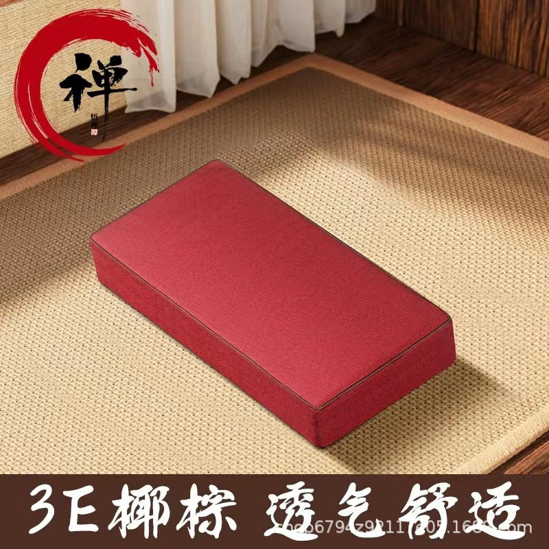 Hitting Cushion Meditation Cushion Small Cushion High Cushion for Sitting Meditation Home Sitting Cushion Coconut Brown Fabric Zen Cushion for Buddha Worshiping Cushion - image 2