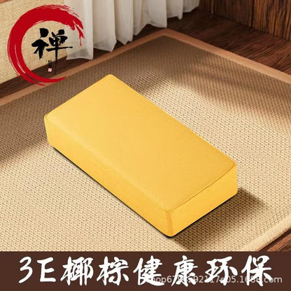 Hitting Cushion Meditation Cushion Small Cushion High Cushion for Sitting Meditation Home Sitting Cushion Coconut Brown Fabric Zen Cushion for Buddha Worshiping Cushion - image 3