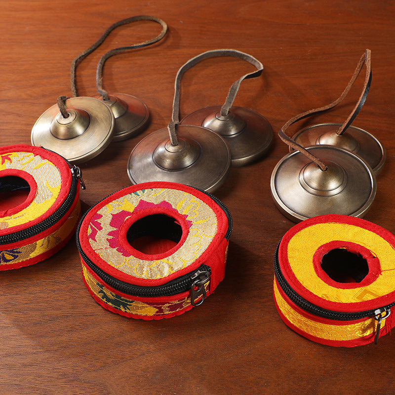 Ring Bells Nepal Handmade Bronze Ring Bells Ring Cymbals Box Yoga Meditation Ding Xia Sound Crisp Bell - image 3