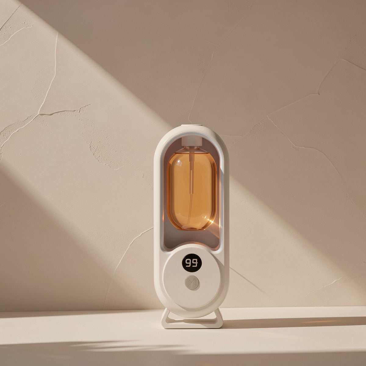 Square digital display aroma diffuser with an atmosphere lamp