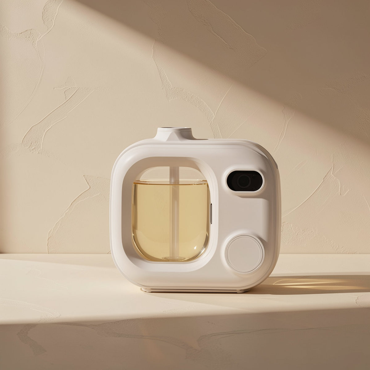 Square battery-powered aromatherapy diffuser with one mist outlet