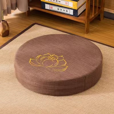 Lotus Embroidered Floor Cushion, Meditation Cushion for Sitting Cross-Legged, Round Meditation Cushion, Kneeling Cushion, Tatami Lazy Cushion - image 1
