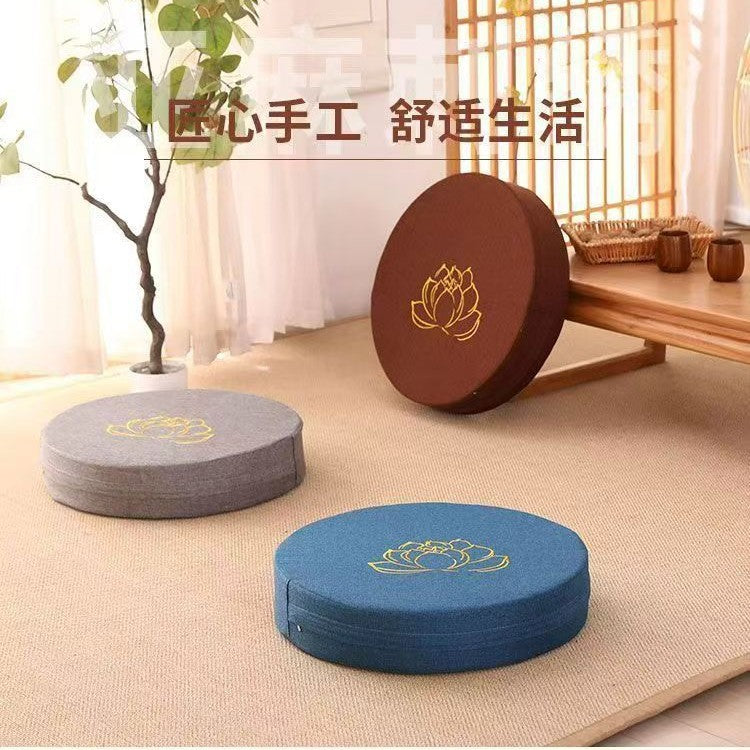 Lotus Embroidered Floor Cushion, Meditation Cushion for Sitting Cross-Legged, Round Meditation Cushion, Kneeling Cushion, Tatami Lazy Cushion - image 3
