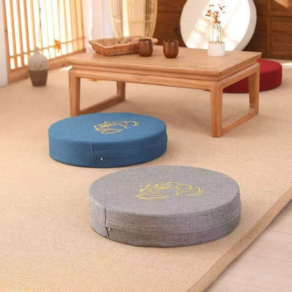 Lotus Embroidered Floor Cushion, Meditation Cushion for Sitting Cross-Legged, Round Meditation Cushion, Kneeling Cushion, Tatami Lazy Cushion - image 4