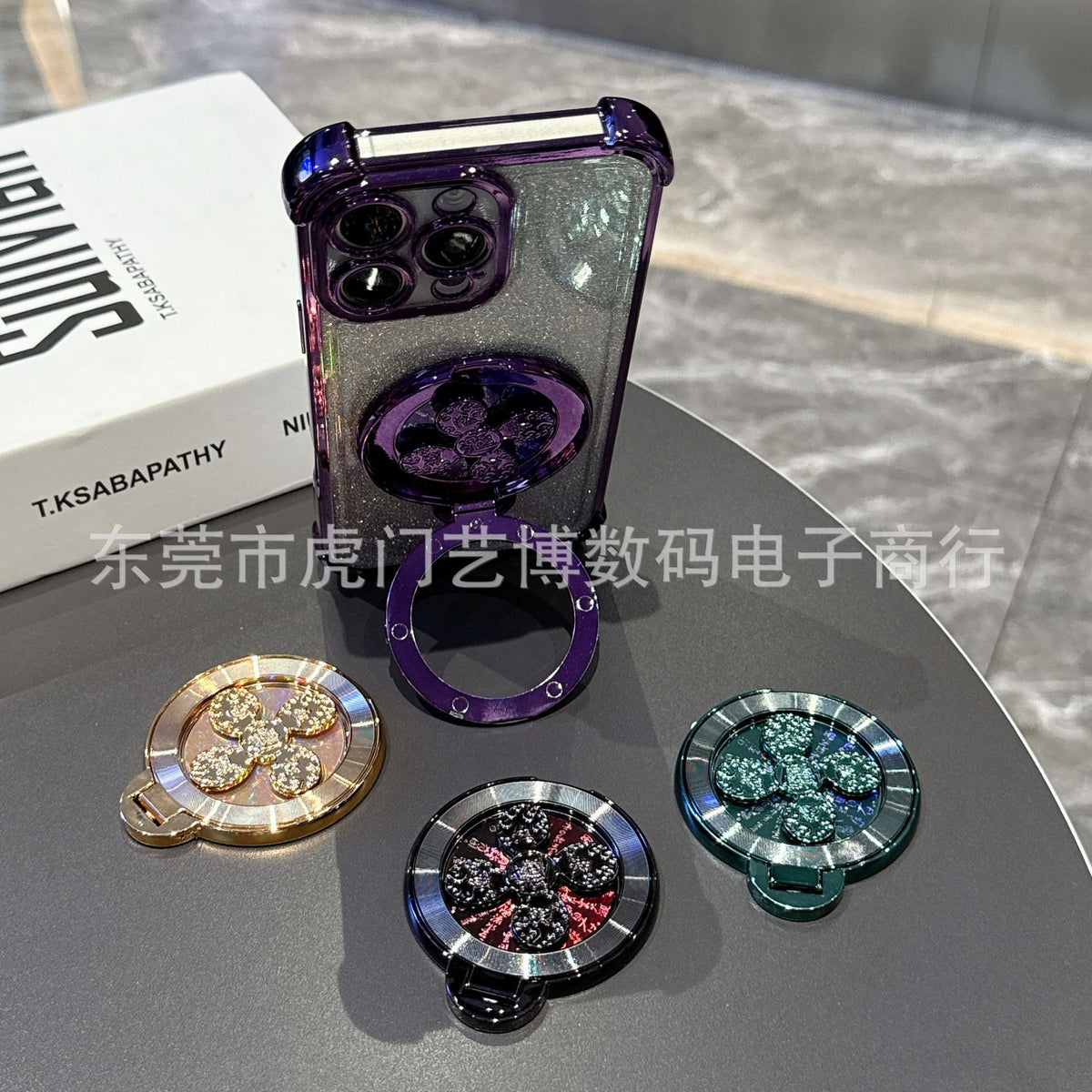 Trendy Rotating Stress-Relief Phone Case Stand with 360-Degree Rotation Dual-Use Stand - image 3