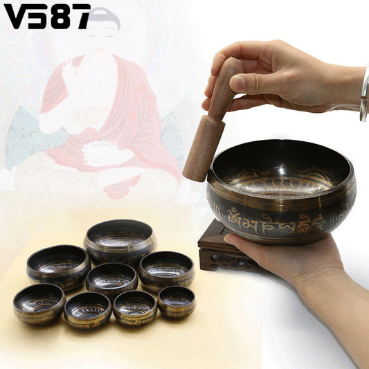 Brass Tibetan Yoga Singing Bowl Meditation Singing Bowl Himalayan Hand Hammered Chakra Meditation Sound Massage Home Ornament