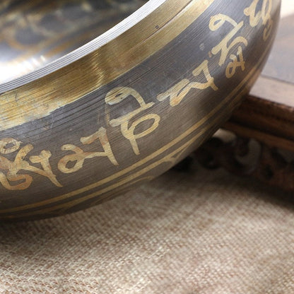 Brass Tibetan Yoga Singing Bowl Meditation Singing Bowl Himalayan Hand Hammered Chakra Meditation Sound Massage Home Ornament