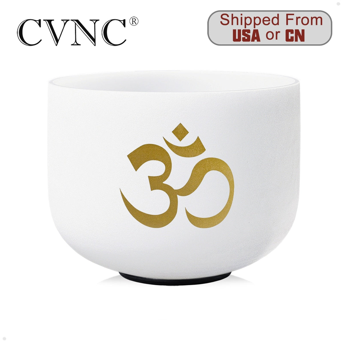 CVNC 8 Inch Note C or F Chakra Quartz Crystal Singing Bowl Sound Healing from USA
