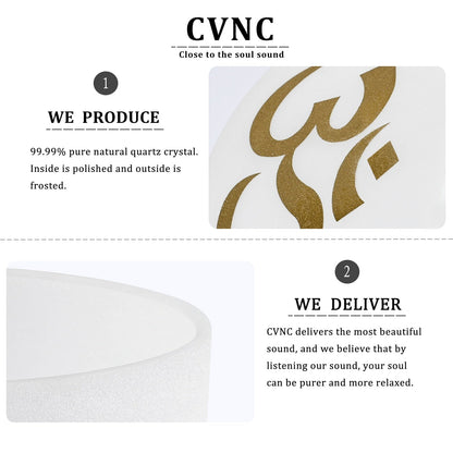 CVNC 8 Inch Note C or F Chakra Quartz Crystal Singing Bowl Sound Healing from USA