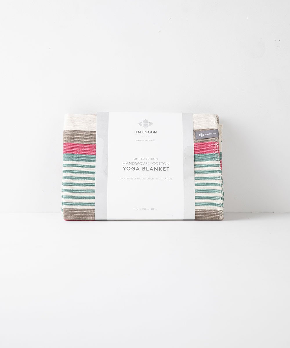 Cotton Yoga Blanket - Beach Stripe