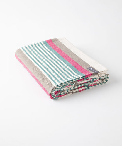 Cotton Yoga Blanket - Beach Stripe