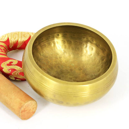 Handmade Nepal Tibetan Singing Bowl Set Resonance healing meditation yoga bowl with hibiscus decorative wall home decor