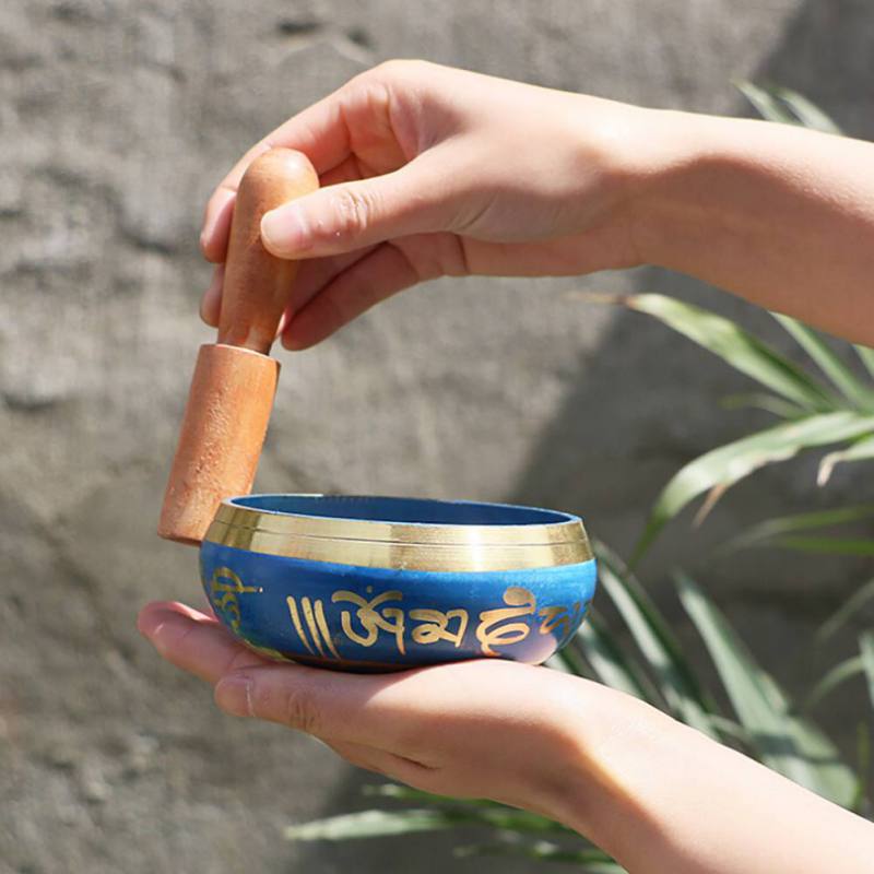 Handmade Nepalese Tibetan Buddha Singing Bowl Set with Mallet for Meditation Chakra Healing Prayer Yoga Home Decor
