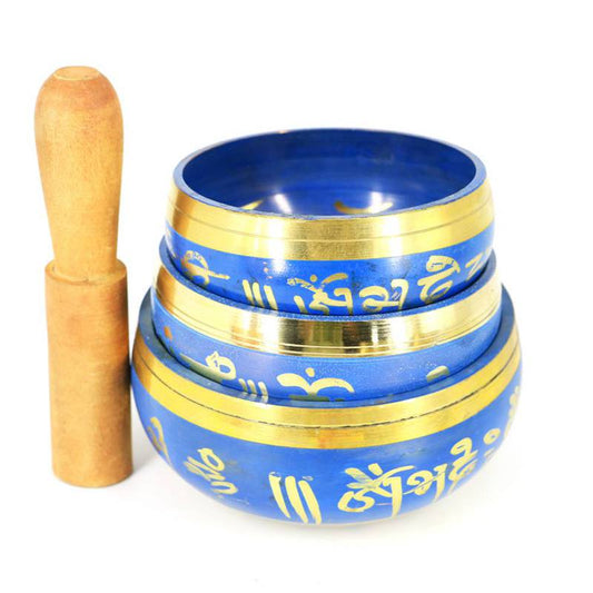 Handmade Nepalese Tibetan Buddha Singing Bowl Set with Mallet for Meditation Chakra Healing Prayer Yoga Home Decor