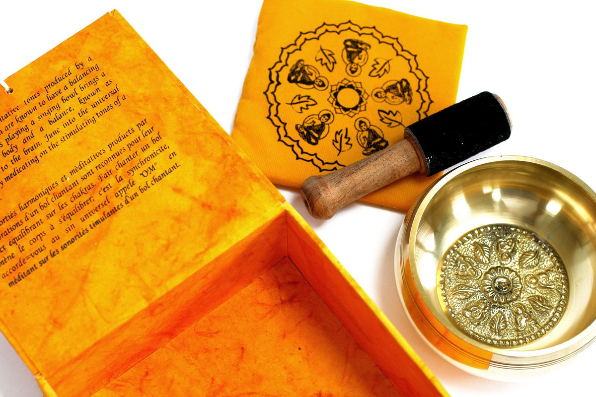 Buddha Gift Set- Deluxe Meditation Singing Bowl Set