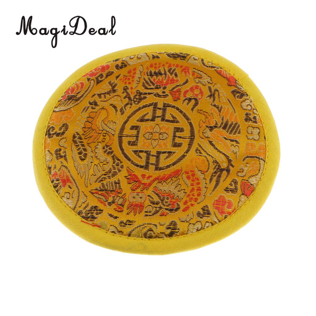 Round Cloth Tibetan Singing Bowl Cushion Pillow for Dharma Diameter -12cm
