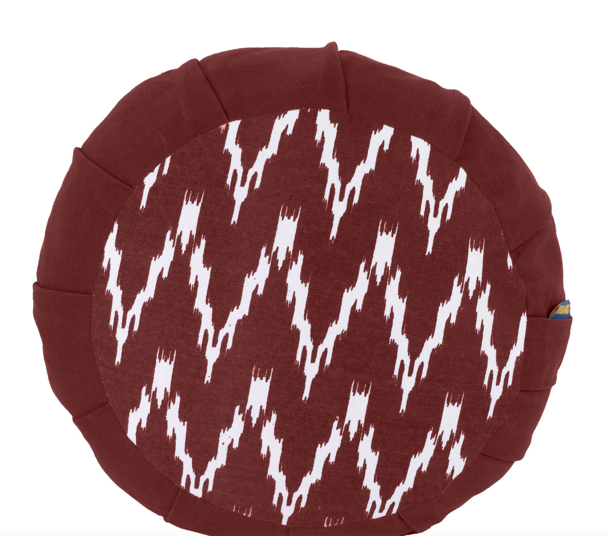 Natural Buckwheat Zafu Meditation Cushion- Round Patterned Pleated