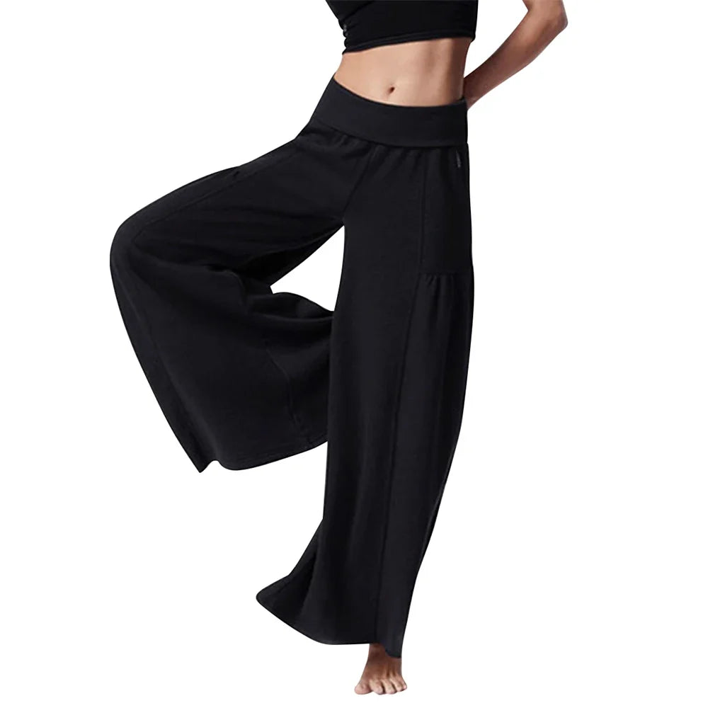 Yoga Pants Women Rib Loose Casual