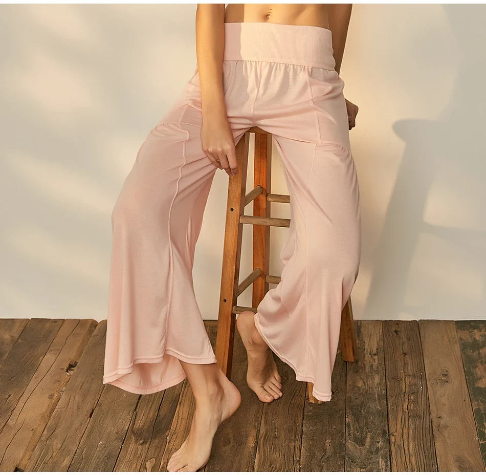Yoga Pants Women Rib Loose Casual