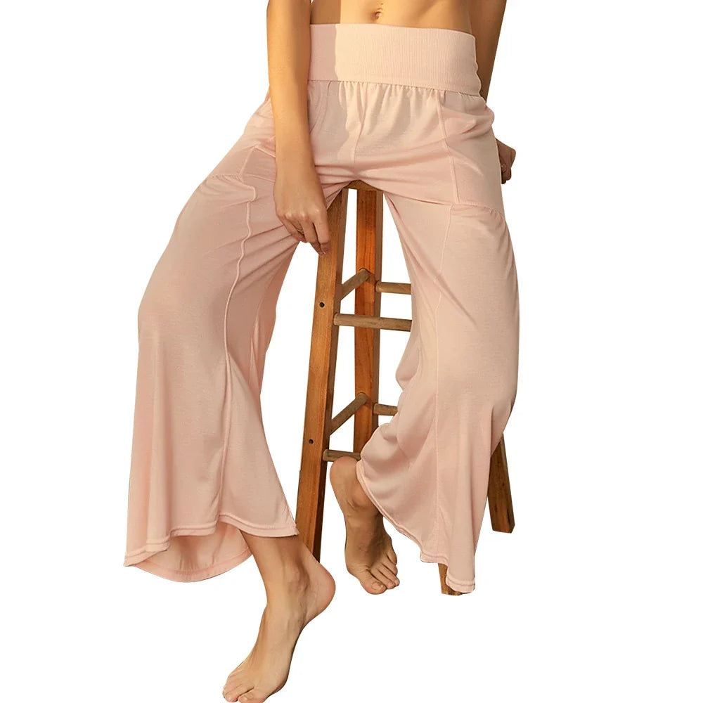 Yoga Pants Women Rib Loose Casual