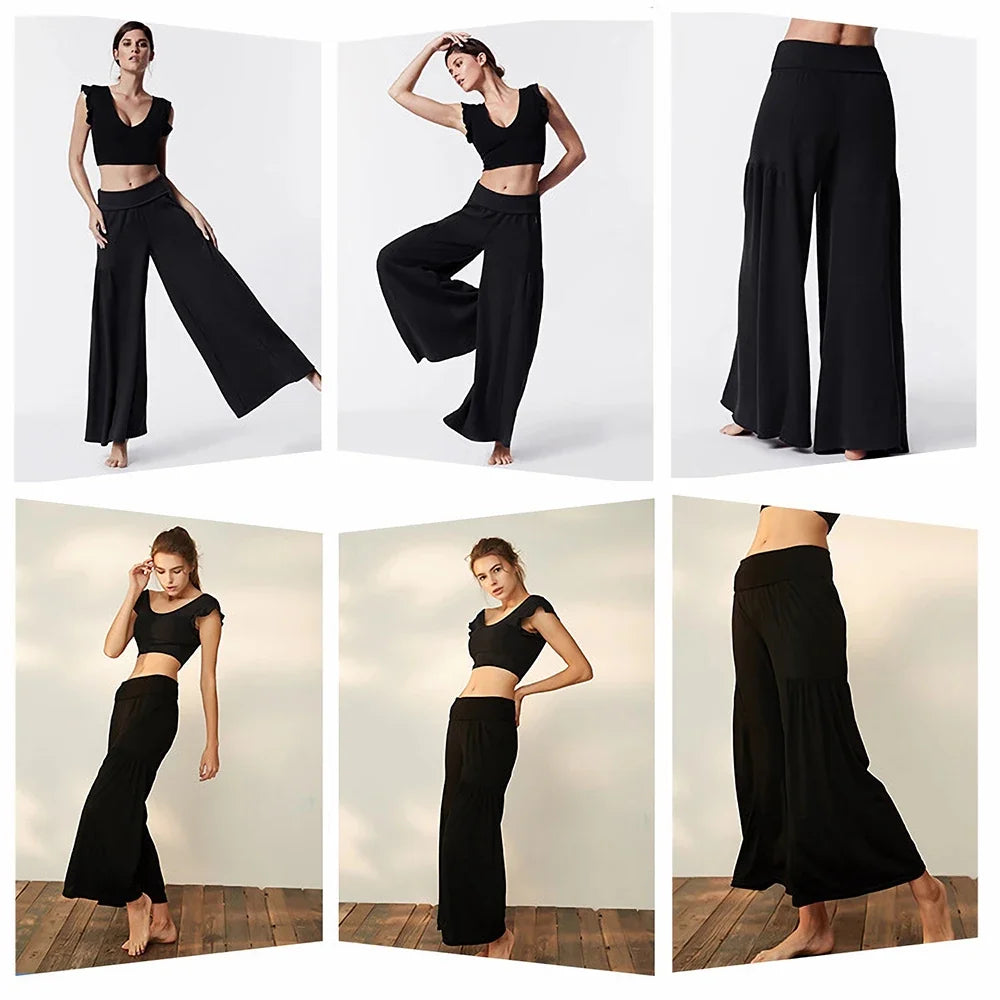 Yoga Pants Women Rib Loose Casual