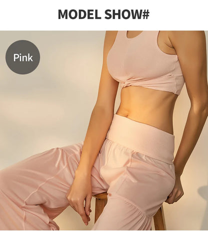 Yoga Pants Women Rib Loose Casual