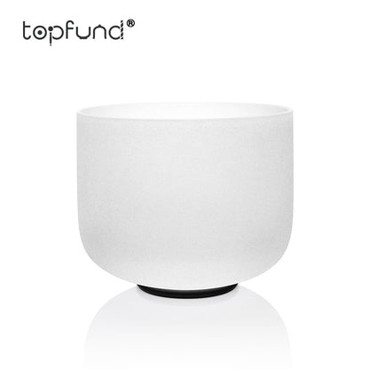 TOPFUND Chakra Frosted Quartz Crystal Singing Bowl 8 Inch