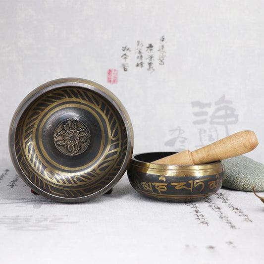 Tibetan Brass Singing Bowl Bell Meditation Tibetan Chakra Yoga Hand Bowl Buddhism Massage Meditation Percussion Instrument