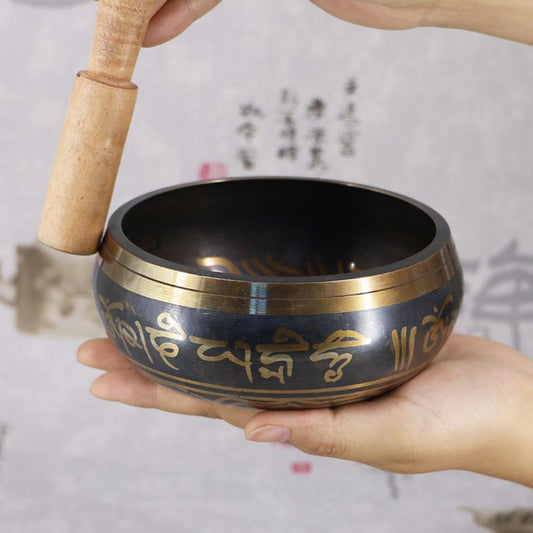 Tibetan Brass Singing Bowl Bell Meditation Tibetan Chakra Yoga Hand Bowl Buddhism Massage Meditation Percussion Instrument