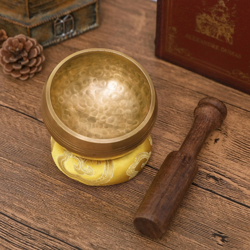 Tibetan Singing Bowl Nepalese Buddha Meditation Bowl Kits With Mallet Sticker Cushion For Chakra Healing Prayer Yoga Relaxation