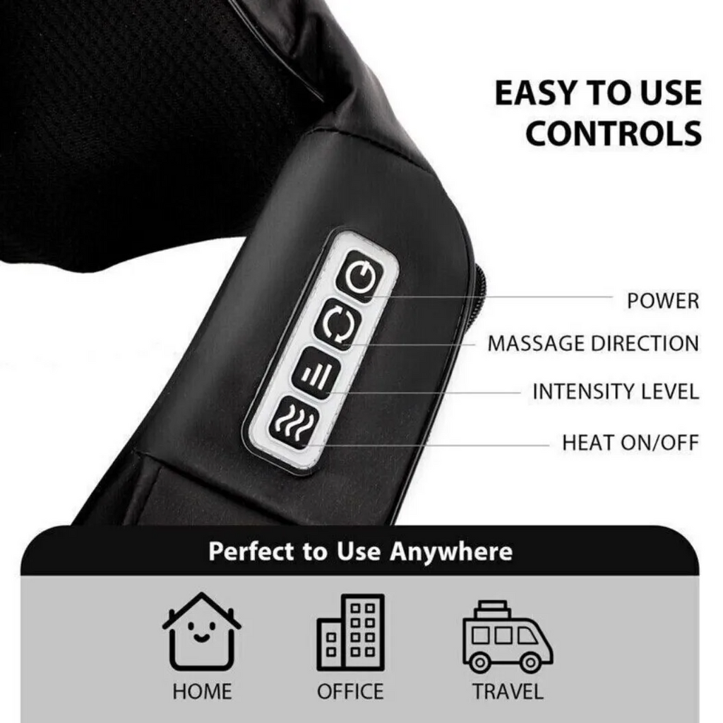 Wireless Neck and Back Massager Shiatsu Deep Kneading Massage