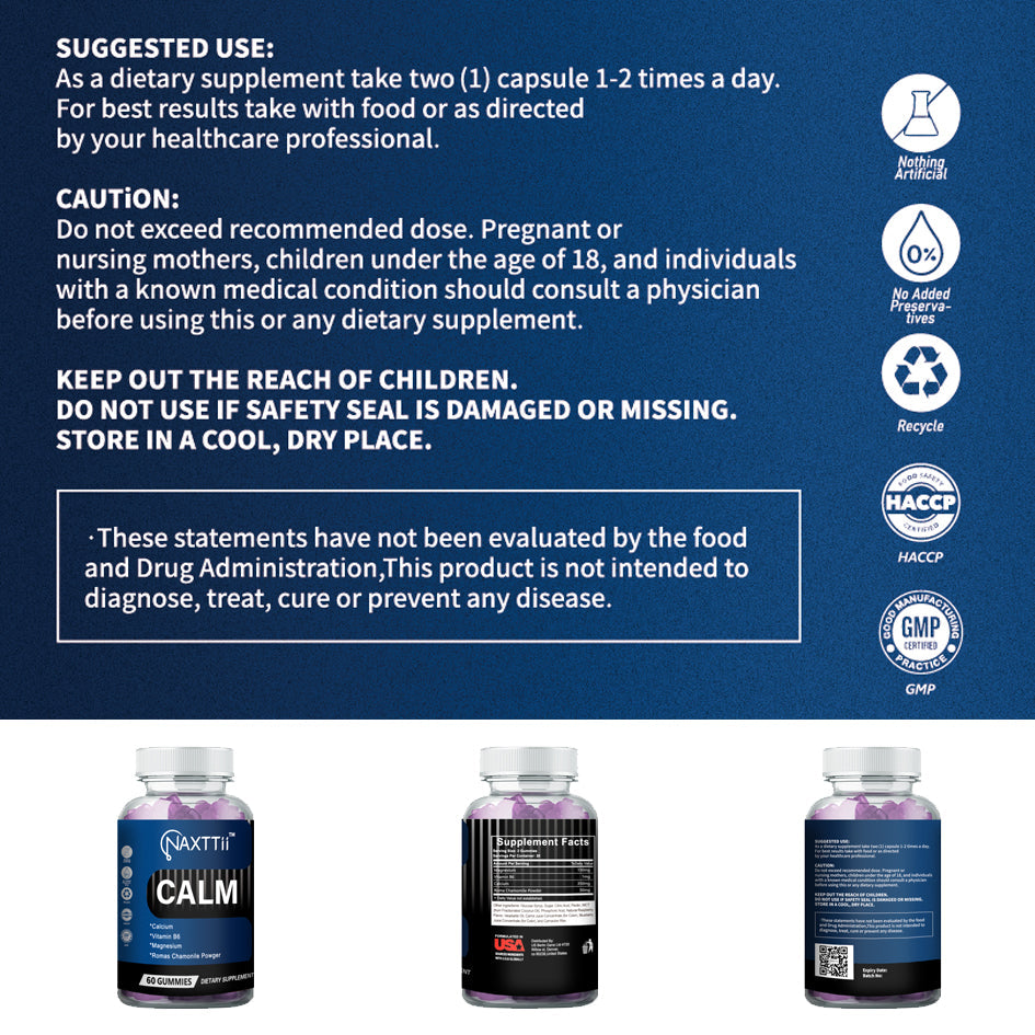Calm Vitamin B6 Sleep Gummies a Blend of Berries Vegan