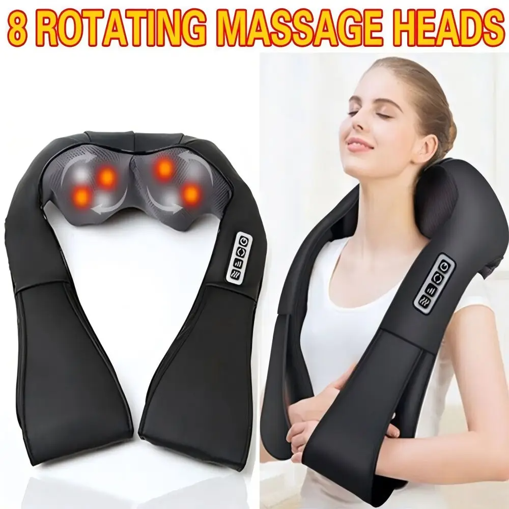 Wireless Neck and Back Massager Shiatsu Deep Kneading Massage