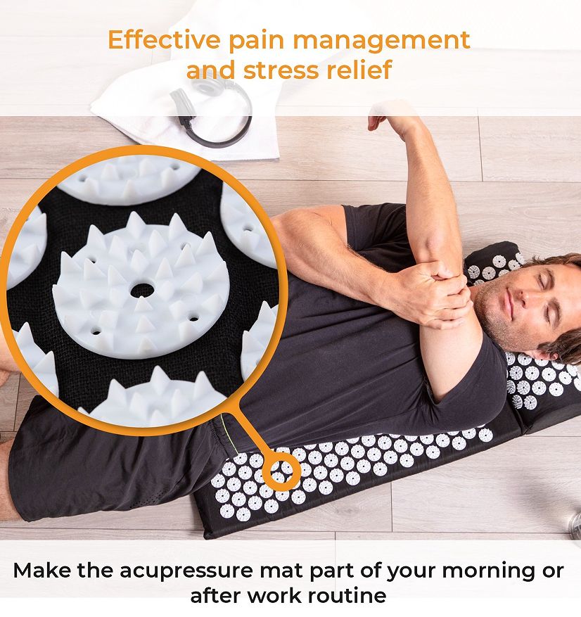New Premium Acupressure Shakti Massage Mat & Pillow Set Fitness