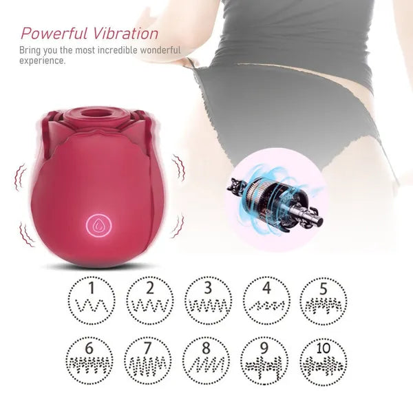 Discreet 10 Speed Personal Massage Rose Vibrator Sucking