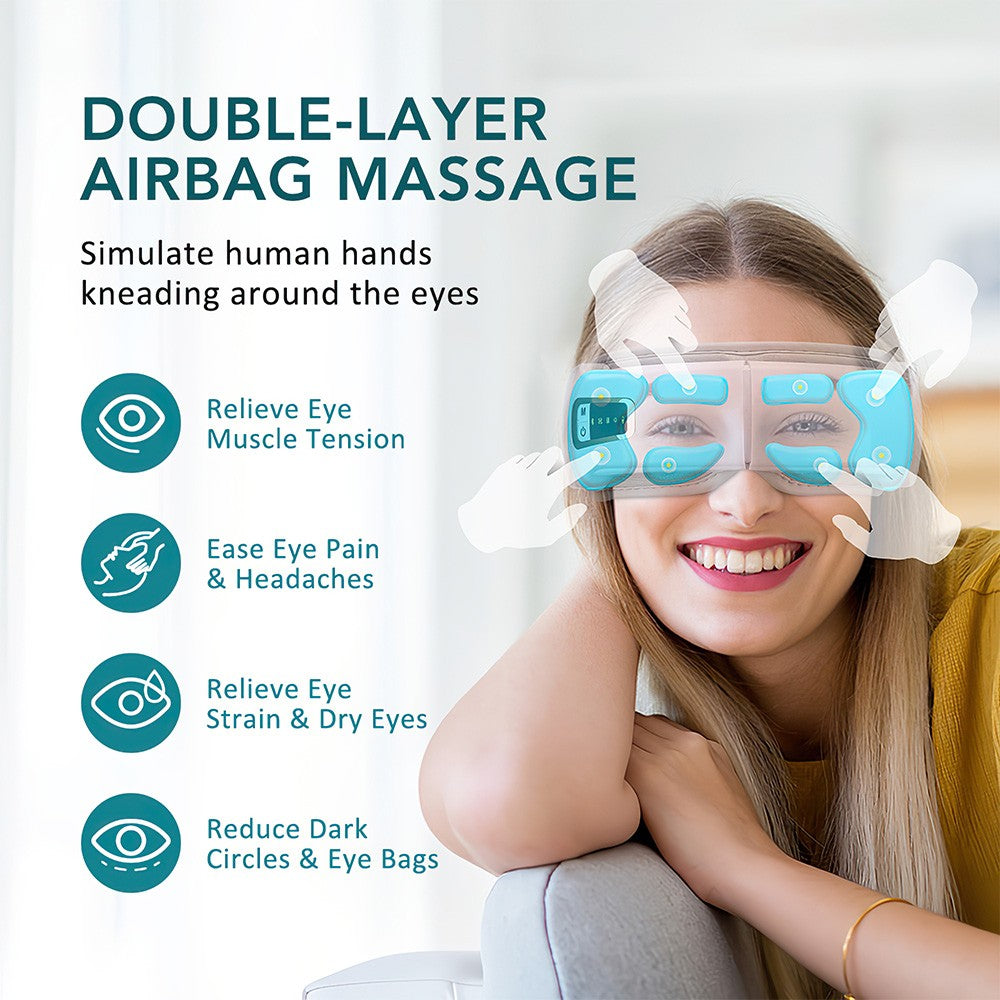 Smart Eye Massager with Vibration,heat,airbag Compression &