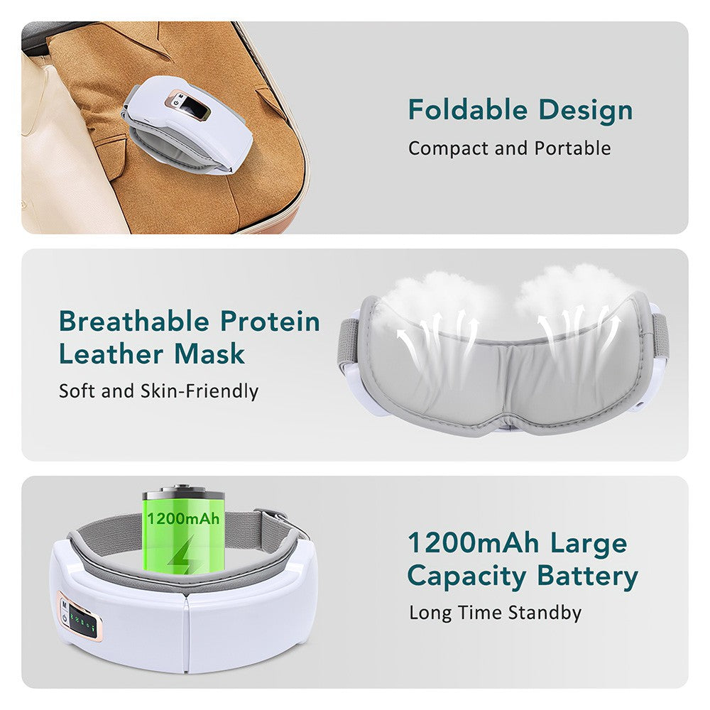 Smart Eye Massager with Vibration,heat,airbag Compression &