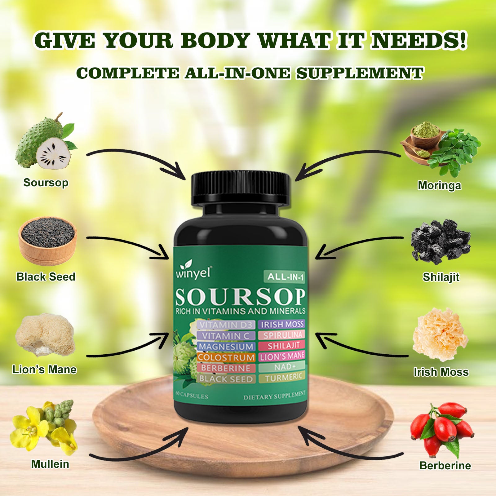 Soursop Supplement Containing 20 Herbal Extracts Including