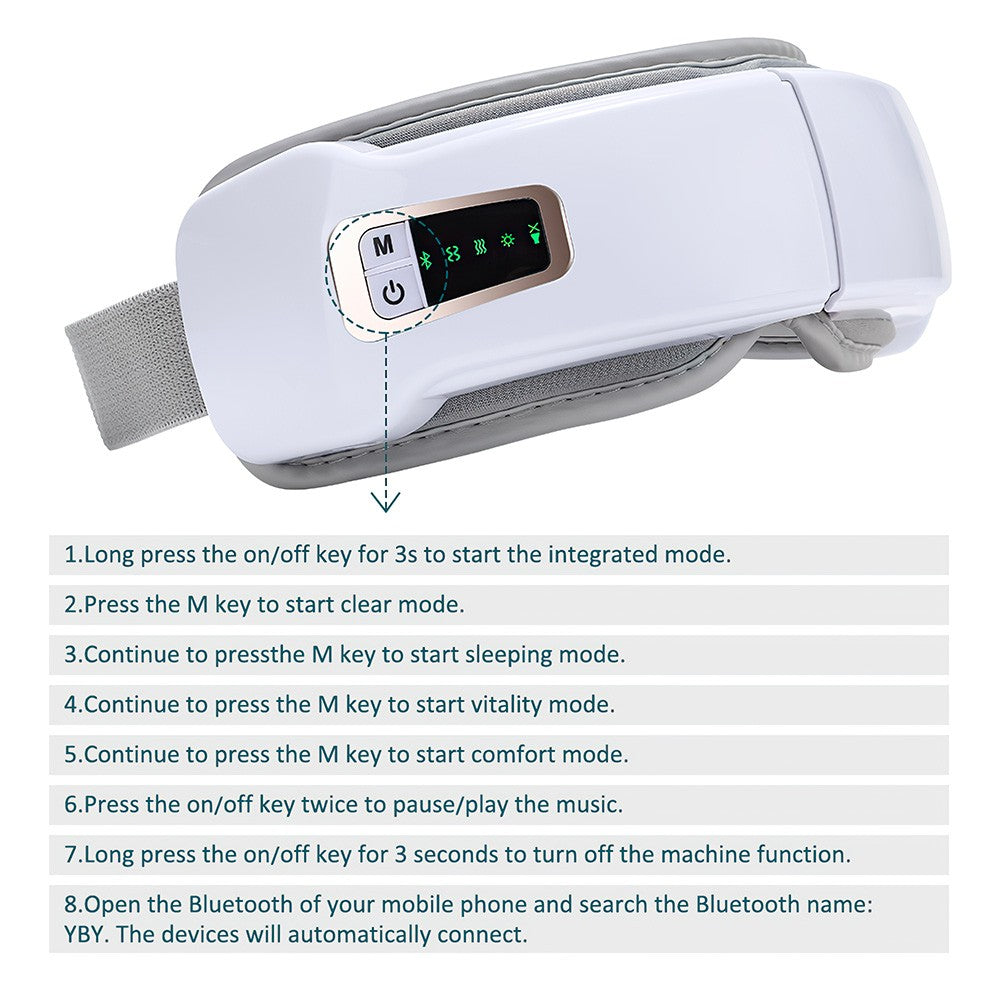 Smart Eye Massager with Vibration,heat,airbag Compression &