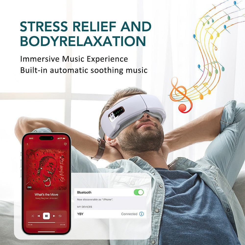 Smart Eye Massager with Vibration,heat,airbag Compression &
