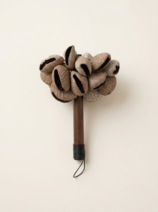 Fruitwave Fruit Shell Sound Bell – Wooden Handle, Hand-Cranked