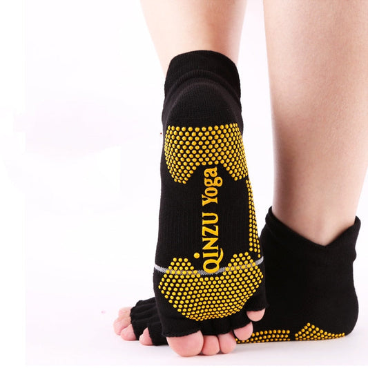 Yoga Socks: Professional Cotton Open Toe Half Fingers